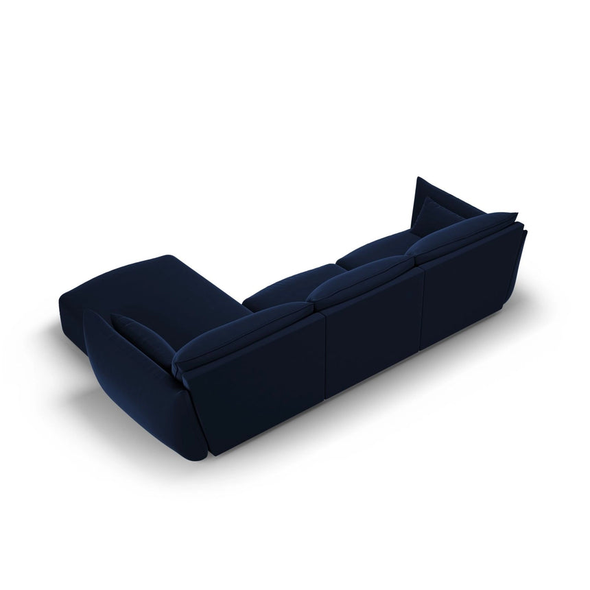 Matera 4-Sitzer Ecksofa, Rechte Seite, aus Samt in Königsblau (Salvador 5), 308x171x85 cm von Cosmopolitan Design – Bild 4