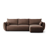 Matera 4-Sitzer Ecksofa, Rechte Seite, aus Samt in Schokolade (Salvador 4), 253x173x86 cm von Cosmopolitan Design – Bild 1