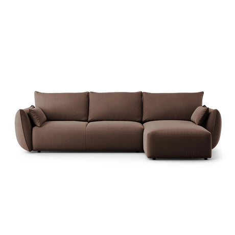 Matera 4-Sitzer Ecksofa, Rechte Seite, aus Samt in Schokolade (Salvador 4), 253x173x86 cm von Cosmopolitan Design – Bild 1