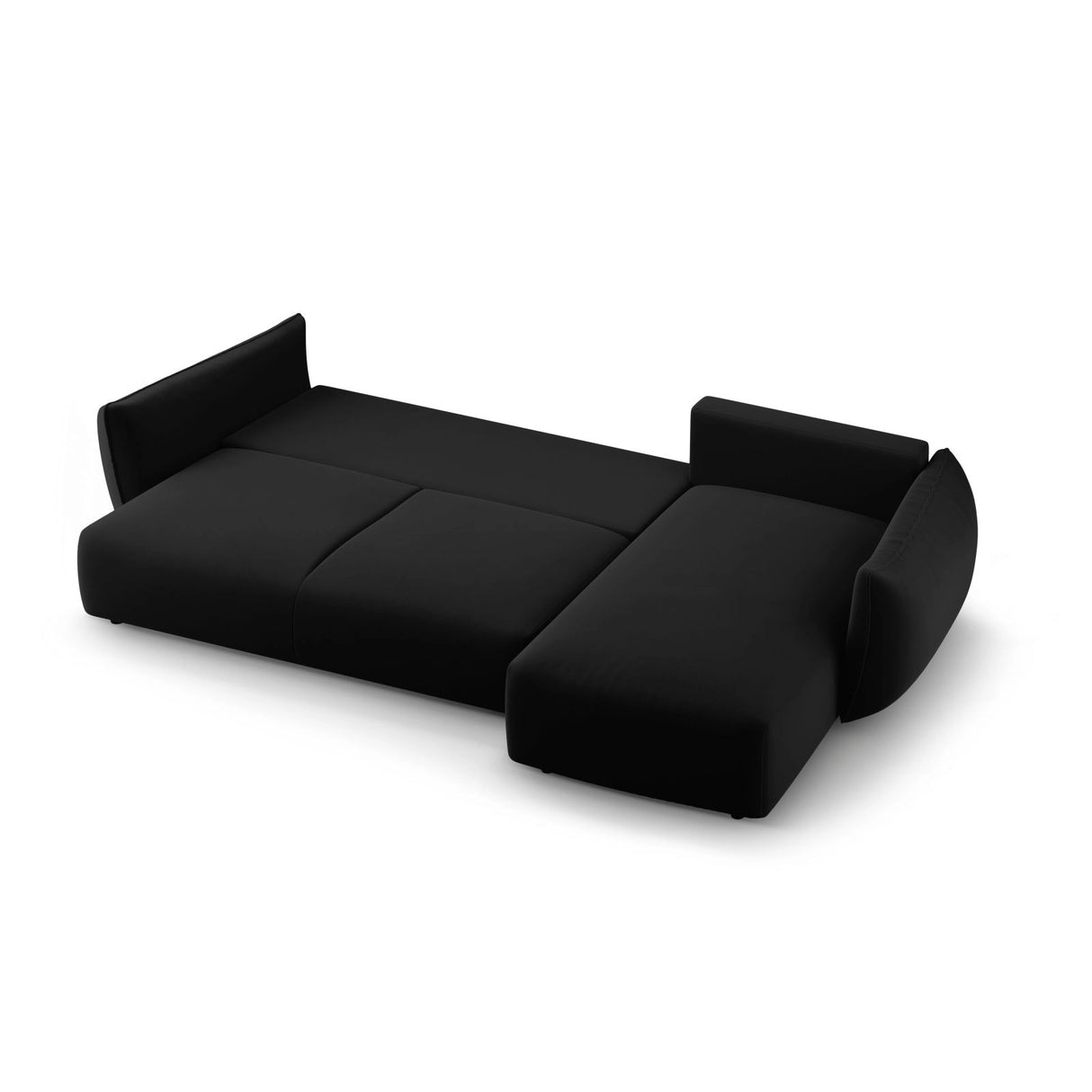 Matera 4-Sitzer Ecksofa, Rechte Seite, aus Samt in Schwarz (Salvador 19), 253x173x86 cm von Cosmopolitan Design – Bild 6