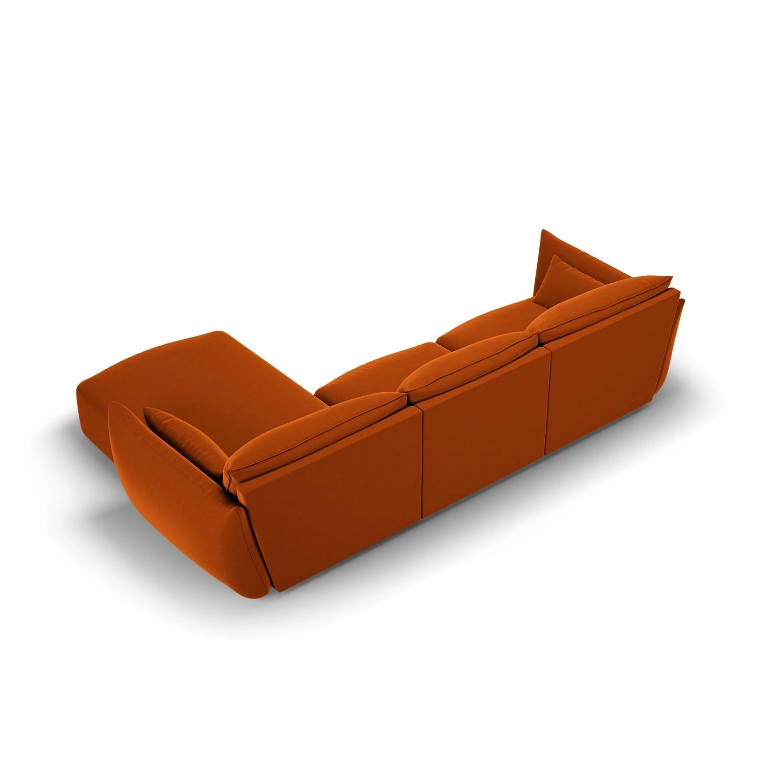 Matera 4-Sitzer Ecksofa, Rechte Seite, aus Samt in Terrakotta (Salvador 14), 308x171x85 cm von Cosmopolitan Design – Bild 4