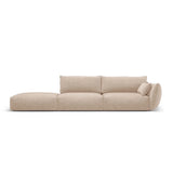 Matera 4-Sitzer Sofa, Linksseitig, aus Chenille in Beige (Haga 30), Beine aus Schwarzes Plastik, 264x110x85 cm von Cosmopolitan Design – Bild 1