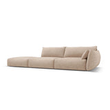 Matera 4-Sitzer Sofa, Linksseitig, aus Chenille in Beige (Haga 30), Beine aus Schwarzes Plastik, 264x110x85 cm von Cosmopolitan Design – Bild 3