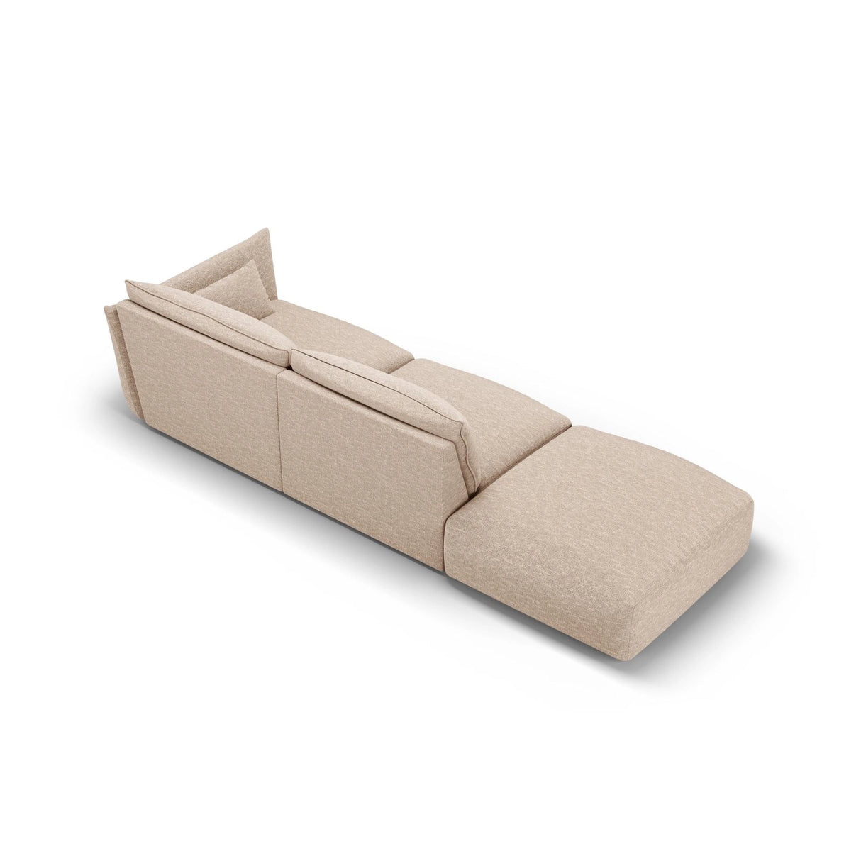 Matera 4-Sitzer Sofa, Linksseitig, aus Chenille in Beige (Haga 30), Beine aus Schwarzes Plastik, 264x110x85 cm von Cosmopolitan Design – Bild 4