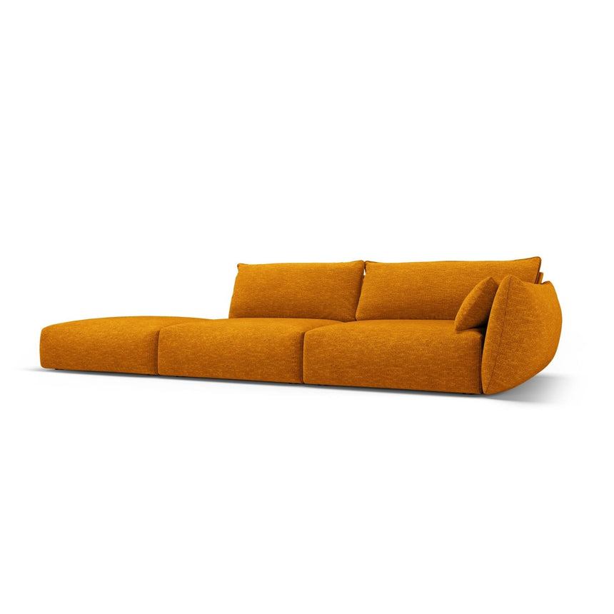 Matera 4-Sitzer Sofa, Linksseitig, aus Chenille in Gelb (Haga 68), Beine aus Schwarzes Plastik, 264x110x85 cm von Cosmopolitan Design – Bild 3