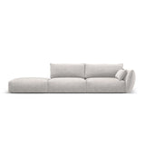 Matera 4-Sitzer Sofa, Linksseitig, aus Chenille in Hellgrau (Haga 06), Beine aus Schwarzes Plastik, 264x110x85 cm von Cosmopolitan Design – Bild 1