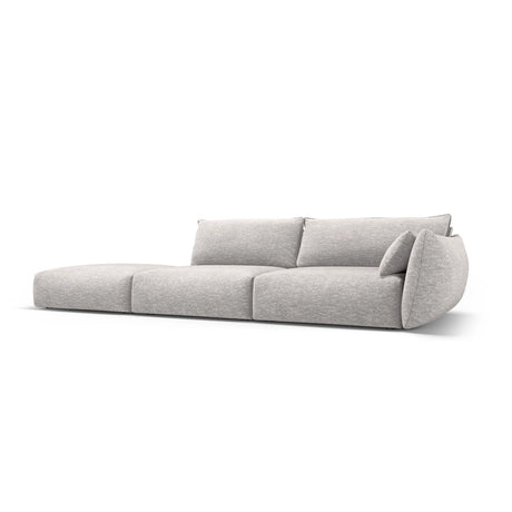 Matera 4-Sitzer Sofa, Linksseitig, aus Chenille in Hellgrau (Haga 06), Beine aus Schwarzes Plastik, 264x110x85 cm von Cosmopolitan Design – Bild 3
