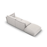Matera 4-Sitzer Sofa, Linksseitig, aus Chenille in Hellgrau (Haga 06), Beine aus Schwarzes Plastik, 264x110x85 cm von Cosmopolitan Design – Bild 4