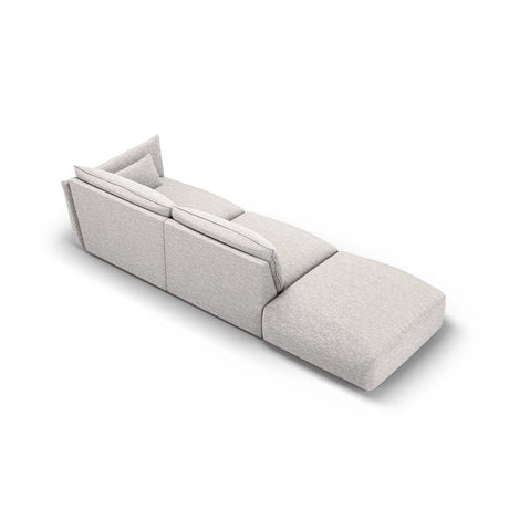 Matera 4-Sitzer Sofa, Linksseitig, aus Chenille in Hellgrau (Haga 06), Beine aus Schwarzes Plastik, 264x110x85 cm von Cosmopolitan Design – Bild 4