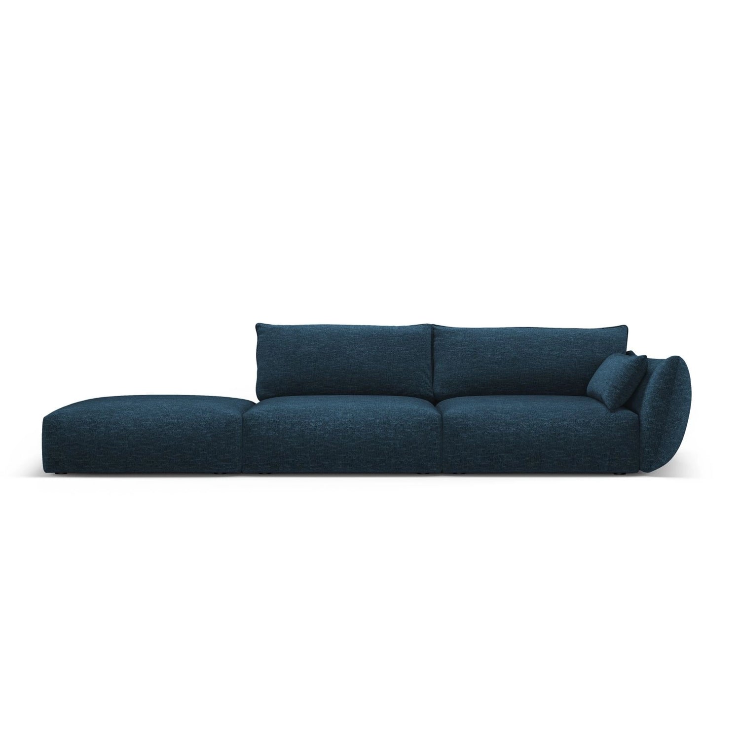 Matera 4-Sitzer Sofa, Linksseitig, aus Chenille in Königsblau (Haga 86), Beine aus Schwarzes Plastik, 264x110x85 cm von Cosmopolitan Design – Bild 1