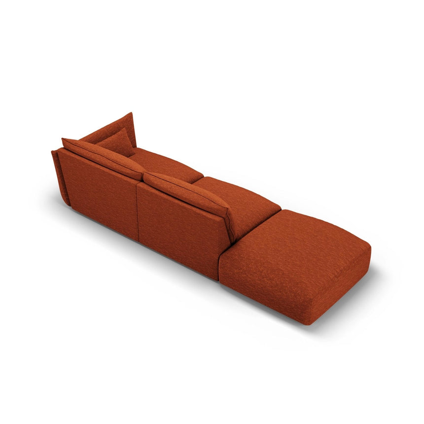 Matera 4-Sitzer Sofa, Linksseitig, aus Chenille in Terrakotta (Haga 44), Beine aus Schwarzes Plastik, 264x110x85 cm von Cosmopolitan Design – Bild 4