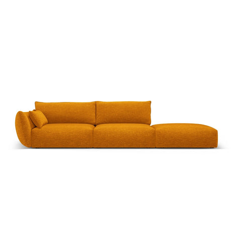 Matera 4-Sitzer Sofa, Rechtsseitig, aus Chenille in Gelb (Haga 68), Beine aus Schwarzes Plastik, 264x110x85 cm von Cosmopolitan Design – Bild 1