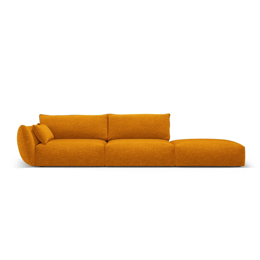 Matera 4-Sitzer Sofa, Rechtsseitig, aus Chenille in Gelb (Haga 68), Beine aus Schwarzes Plastik, 264x110x85 cm von Cosmopolitan Design – Bild 1