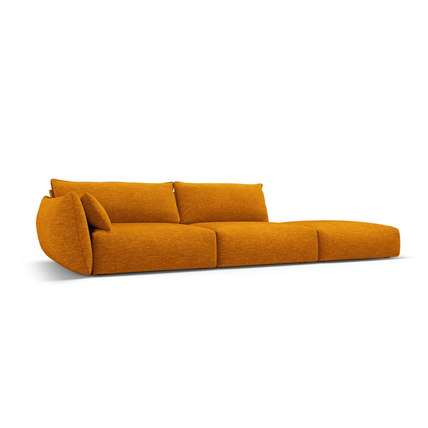 Matera 4-Sitzer Sofa, Rechtsseitig, aus Chenille in Gelb (Haga 68), Beine aus Schwarzes Plastik, 264x110x85 cm von Cosmopolitan Design – Bild 3