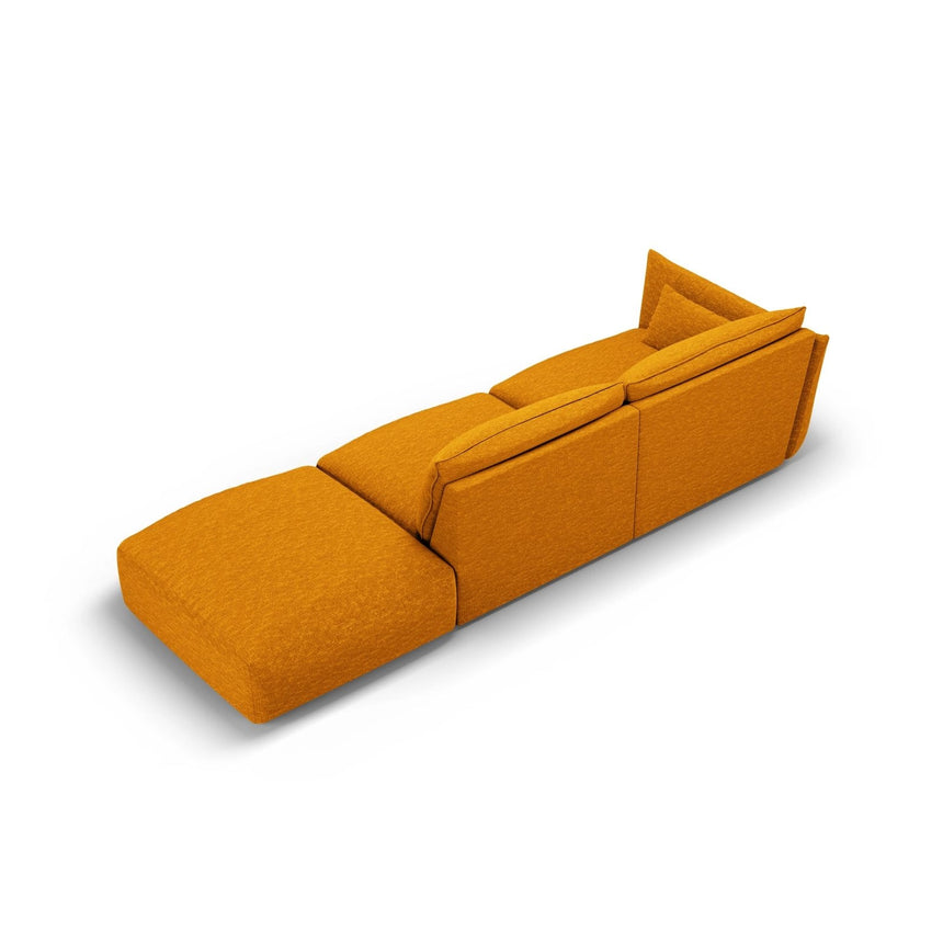 Matera 4-Sitzer Sofa, Rechtsseitig, aus Chenille in Gelb (Haga 68), Beine aus Schwarzes Plastik, 264x110x85 cm von Cosmopolitan Design – Bild 4