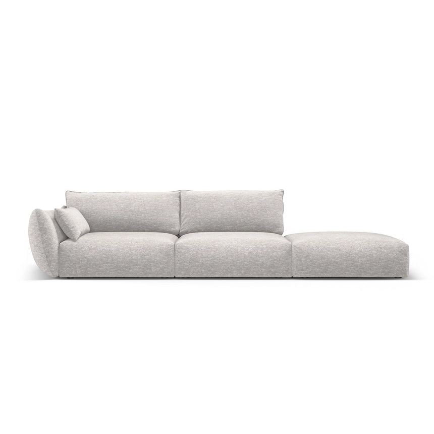 Matera 4-Sitzer Sofa, Rechtsseitig, aus Chenille in Hellgrau (Haga 06), Beine aus Schwarzes Plastik, 264x110x85 cm von Cosmopolitan Design – Bild 1