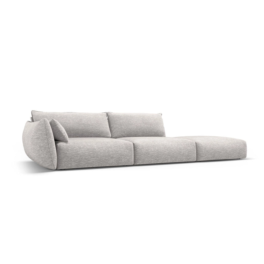Matera 4-Sitzer Sofa, Rechtsseitig, aus Chenille in Hellgrau (Haga 06), Beine aus Schwarzes Plastik, 264x110x85 cm von Cosmopolitan Design – Bild 3