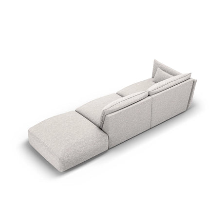 Matera 4-Sitzer Sofa, Rechtsseitig, aus Chenille in Hellgrau (Haga 06), Beine aus Schwarzes Plastik, 264x110x85 cm von Cosmopolitan Design – Bild 4