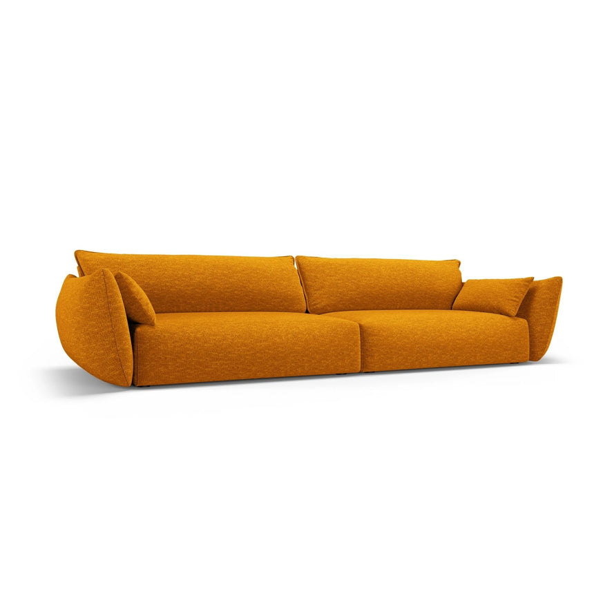 Matera 4-Sitzer Sofa aus Chenille in Gelb (Haga 68), 248x110x85 cm von Cosmopolitan Design – Bild 3