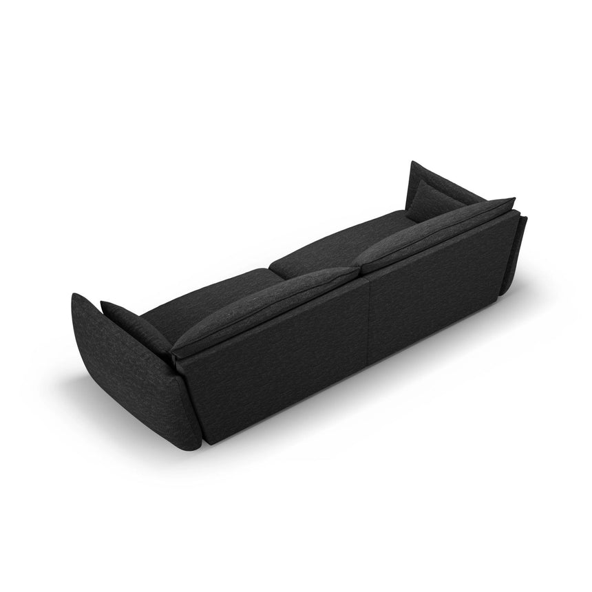 Matera 4-Sitzer Sofa aus Chenille in Schwarz (Haga 19), 248x110x85 cm von Cosmopolitan Design – Bild 4