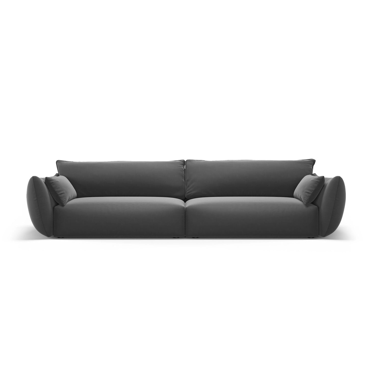 Matera 4-Sitzer Sofa aus Samt in Dunkelgrau (Salvador 18), 248x110x85 cm von Cosmopolitan Design – Bild 1