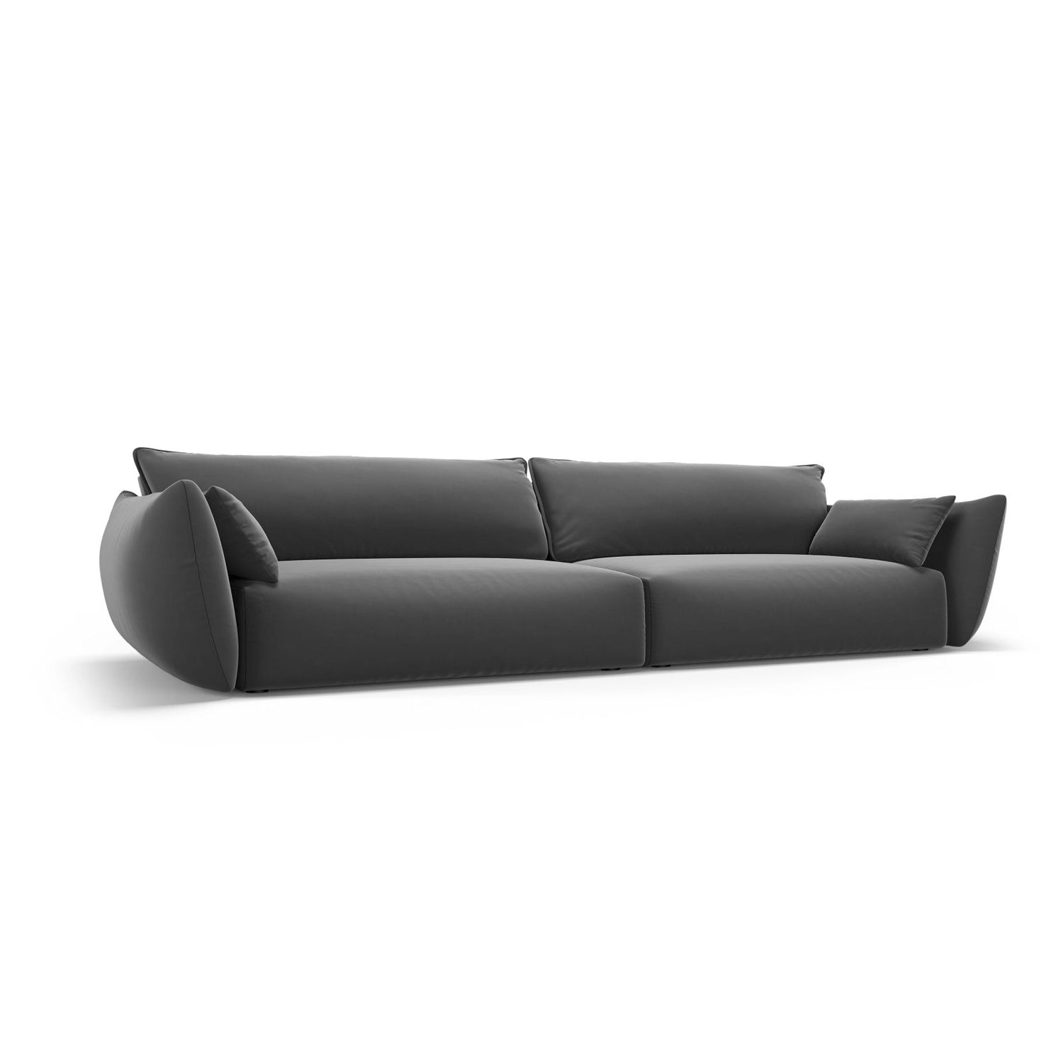 Matera 4-Sitzer Sofa aus Samt in Dunkelgrau (Salvador 18), 248x110x85 cm von Cosmopolitan Design – Bild 3