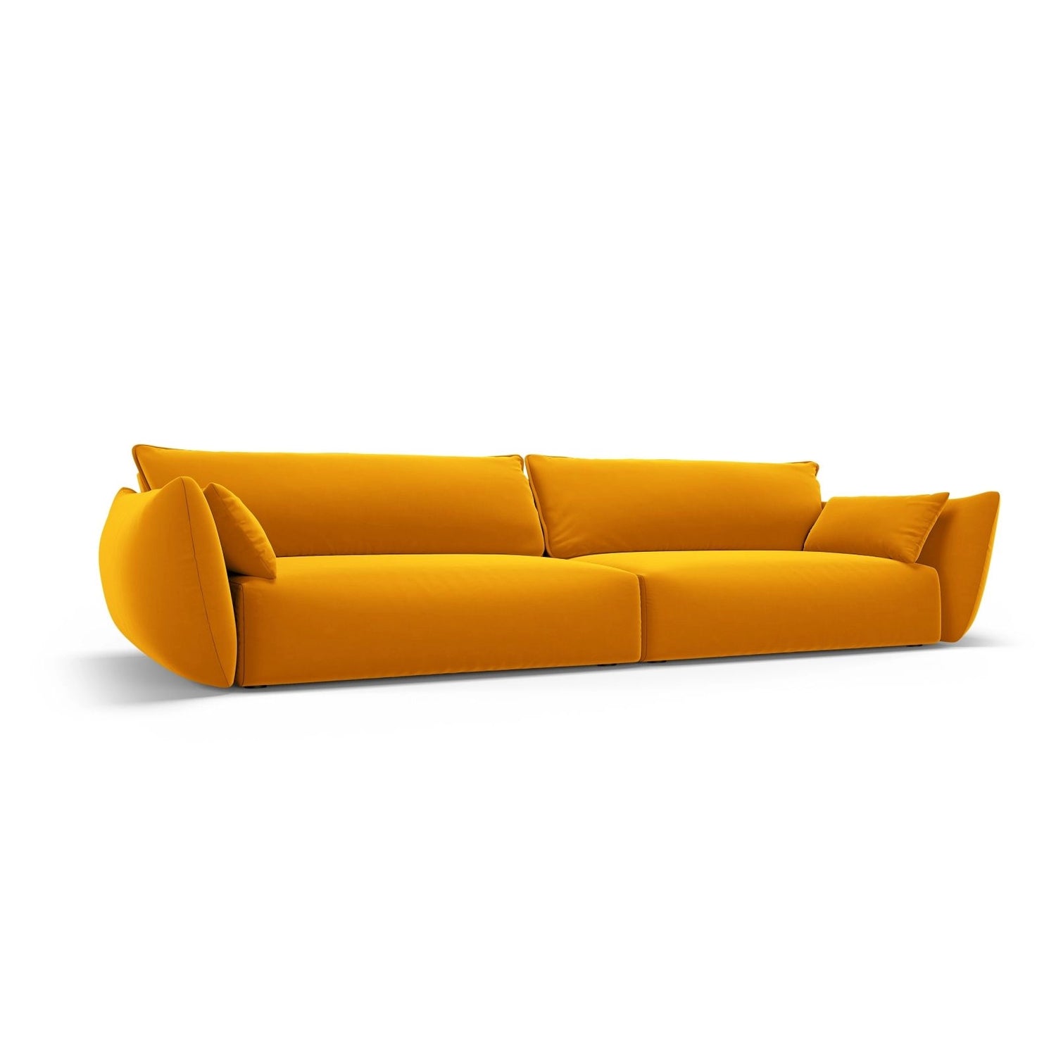 Matera 4-Sitzer Sofa aus Samt in Gelb (Salvador 10), 248x110x85 cm von Cosmopolitan Design – Bild 3