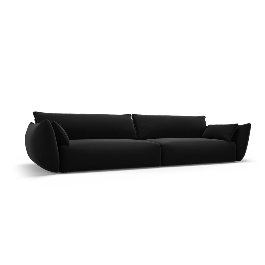 Matera 4-Sitzer Sofa aus Samt in Schwarz (Salvador 19), 248x110x85 cm von Cosmopolitan Design – Bild 3