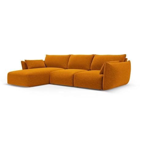 Matera 5-Sitzer Ecksofa, Linke Seite, aus Chenille in Gelb (Haga 68), 280x171x85 cm von Cosmopolitan Design – Bild 2