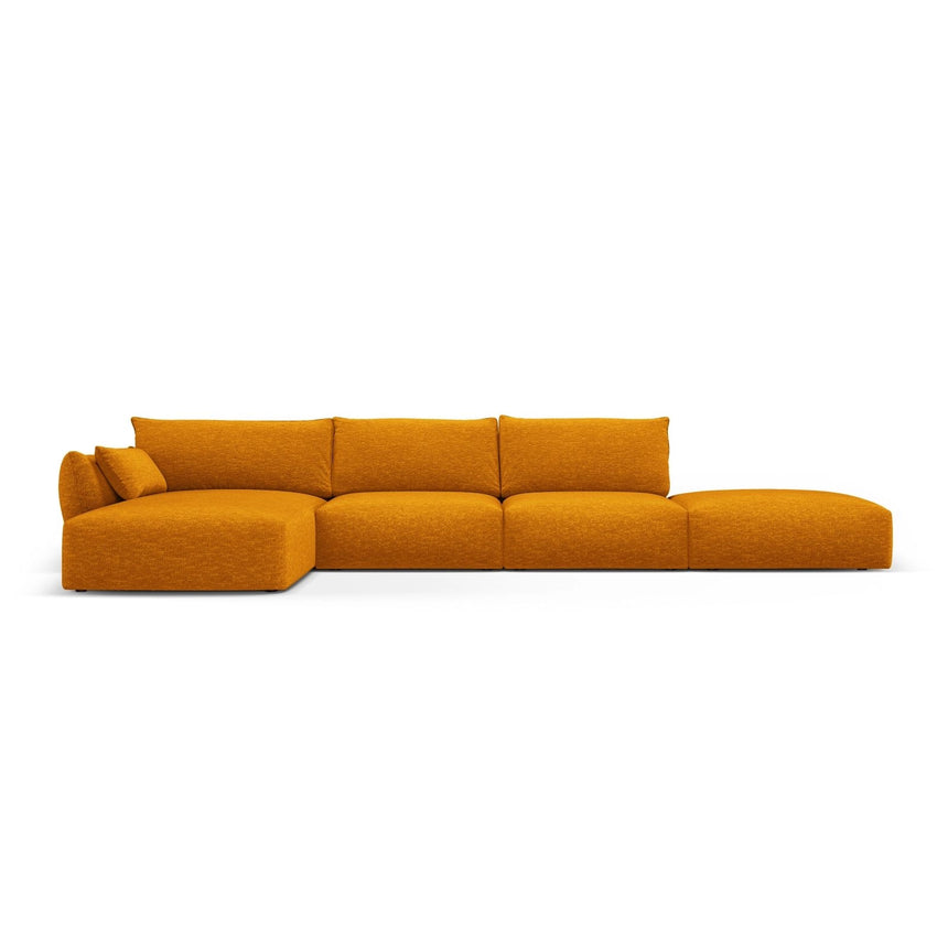 Matera 5-Sitzer Ecksofa, Linke Seite, aus Chenille in Gelb (Haga 68), 364x171x85 cm von Cosmopolitan Design – Bild 1