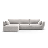 Matera 5-Sitzer Ecksofa, Linke Seite, aus Chenille in Hellgrau (Haga 06), 280x171x85 cm von Cosmopolitan Design – Bild 1
