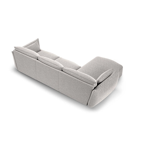 Matera 5-Sitzer Ecksofa, Linke Seite, aus Chenille in Hellgrau (Haga 06), 280x171x85 cm von Cosmopolitan Design – Bild 3