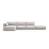 Matera 5-Sitzer Ecksofa, Linke Seite, aus Chenille in Hellgrau (Haga 06), 364x171x85 cm von Cosmopolitan Design – Bild 1