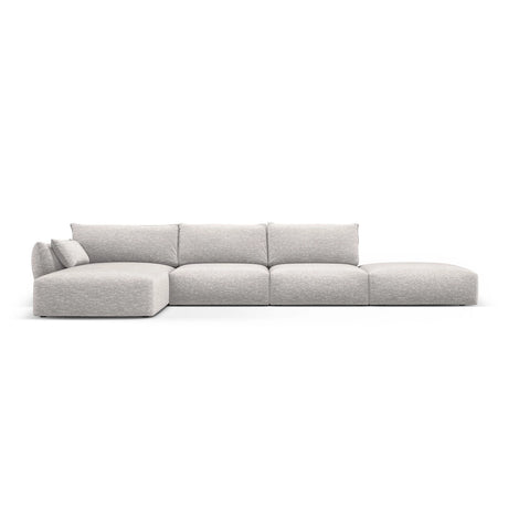 Matera 5-Sitzer Ecksofa, Linke Seite, aus Chenille in Hellgrau (Haga 06), 364x171x85 cm von Cosmopolitan Design – Bild 1