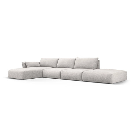 Matera 5-Sitzer Ecksofa, Linke Seite, aus Chenille in Hellgrau (Haga 06), 364x171x85 cm von Cosmopolitan Design – Bild 3