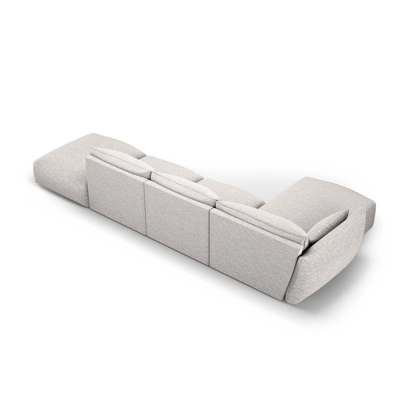 Matera 5-Sitzer Ecksofa, Linke Seite, aus Chenille in Hellgrau (Haga 06), 364x171x85 cm von Cosmopolitan Design – Bild 4