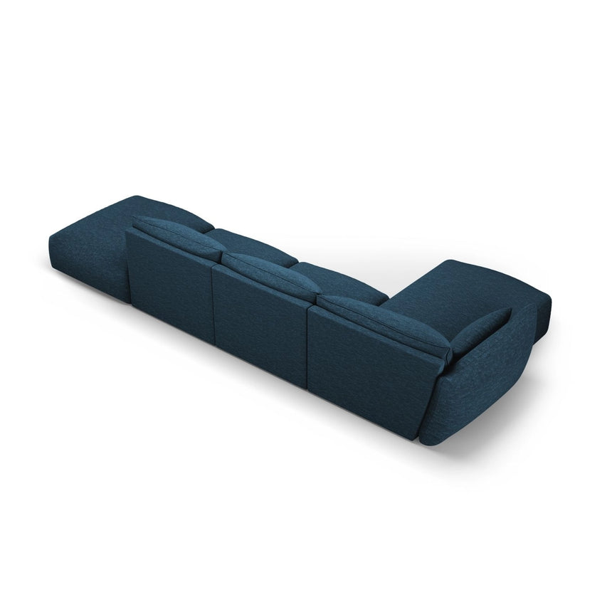 Matera 5-Sitzer Ecksofa, Linke Seite, aus Chenille in Königsblau (Haga 86), 364x171x85 cm von Cosmopolitan Design – Bild 4