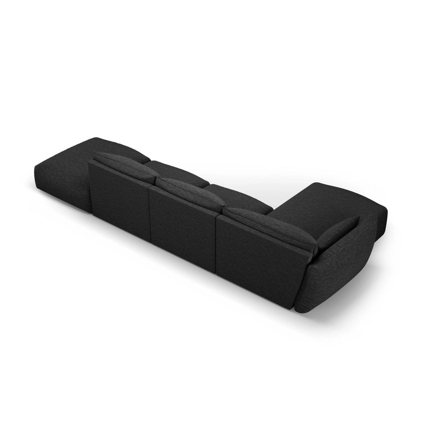 Matera 5-Sitzer Ecksofa, Linke Seite, aus Chenille in Schwarz (Haga 19), 364x171x85 cm von Cosmopolitan Design – Bild 4