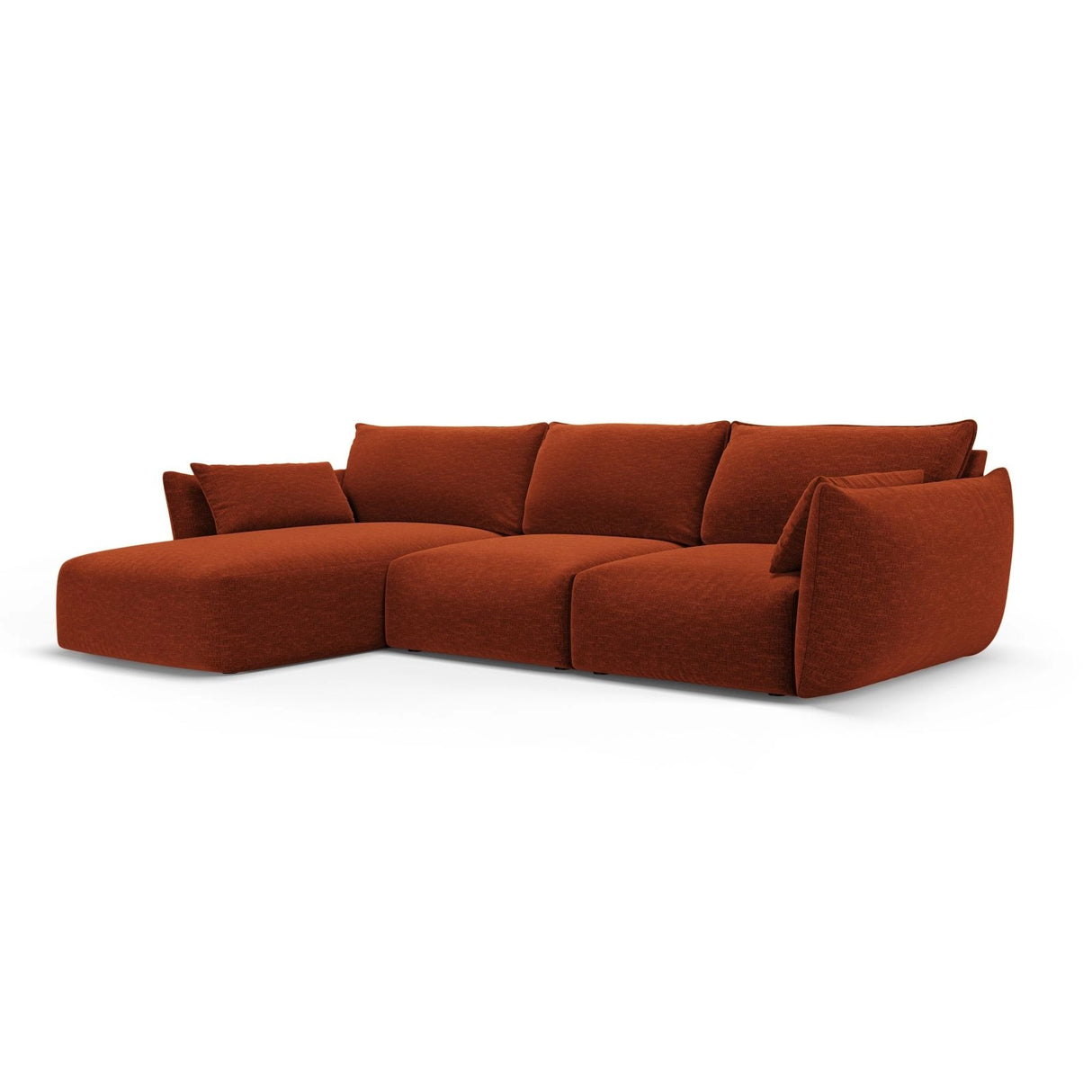 Matera 5-Sitzer Ecksofa, Linke Seite, aus Chenille in Terrakotta (Haga 44), 280x171x85 cm von Cosmopolitan Design – Bild 2