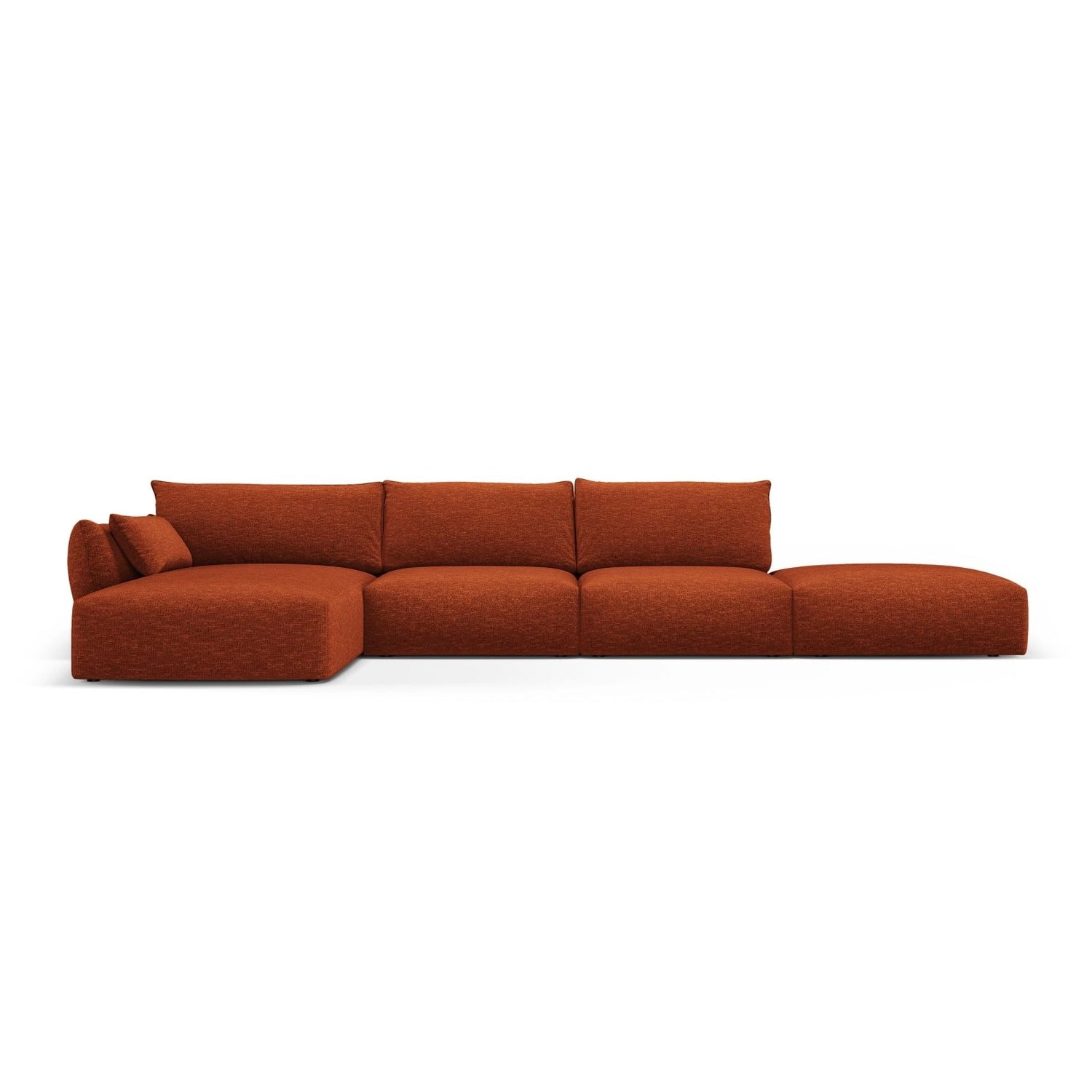 Matera 5-Sitzer Ecksofa, Linke Seite, aus Chenille in Terrakotta (Haga 44), 364x171x85 cm von Cosmopolitan Design – Bild 1