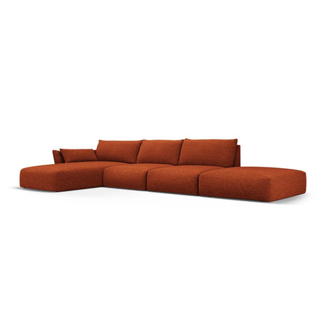 Matera 5-Sitzer Ecksofa, Linke Seite, aus Chenille in Terrakotta (Haga 44), 364x171x85 cm von Cosmopolitan Design – Bild 3