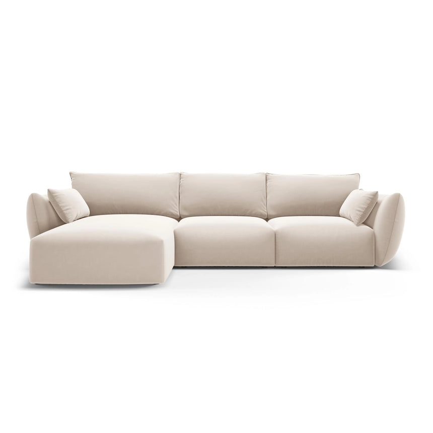 Matera 5-Sitzer Ecksofa, Linke Seite, aus Samt in Beige (Salvador 1), 280x171x85 cm von Cosmopolitan Design – Bild 1