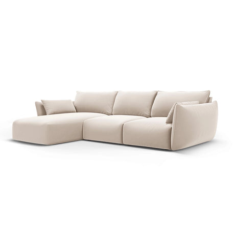 Matera 5-Sitzer Ecksofa, Linke Seite, aus Samt in Beige (Salvador 1), 280x171x85 cm von Cosmopolitan Design – Bild 2
