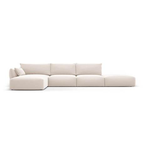 Matera 5-Sitzer Ecksofa, Linke Seite, aus Samt in Beige (Salvador 1), 364x171x85 cm von Cosmopolitan Design – Bild 1