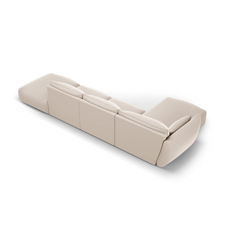 Matera 5-Sitzer Ecksofa, Linke Seite, aus Samt in Beige (Salvador 1), 364x171x85 cm von Cosmopolitan Design – Bild 4