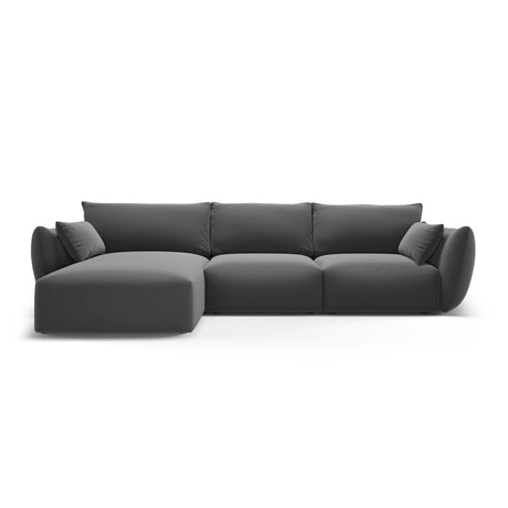 Matera 5-Sitzer Ecksofa, Linke Seite, aus Samt in Dunkelgrau (Salvador 18), 280x171x85 cm von Cosmopolitan Design – Bild 1