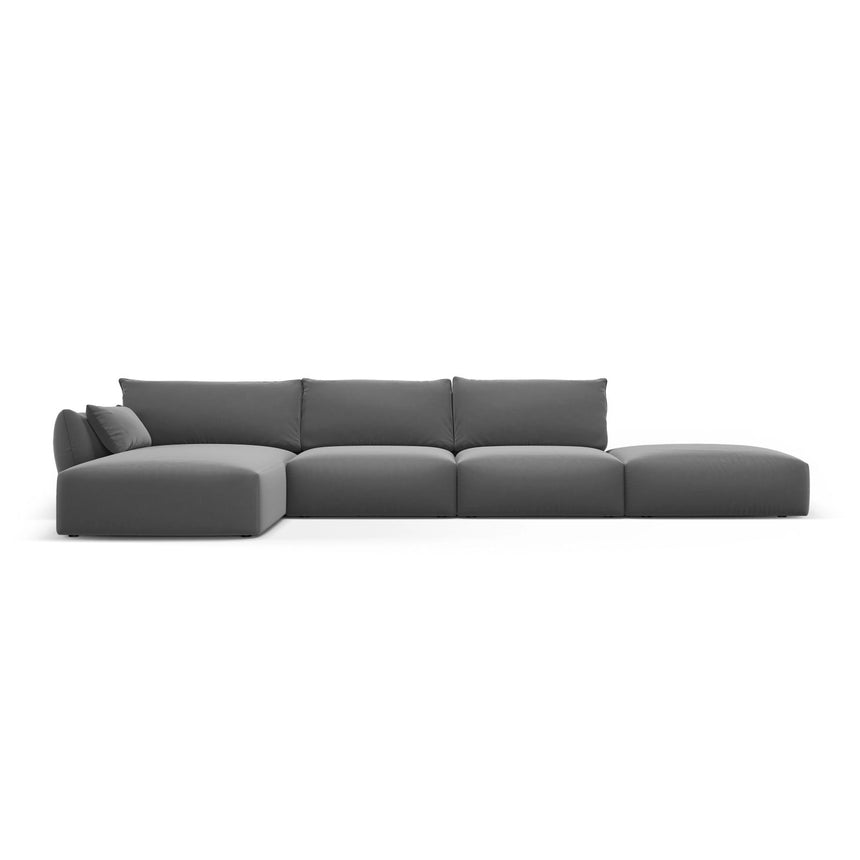 Matera 5-Sitzer Ecksofa, Linke Seite, aus Samt in Dunkelgrau (Salvador 18), 364x171x85 cm von Cosmopolitan Design – Bild 1