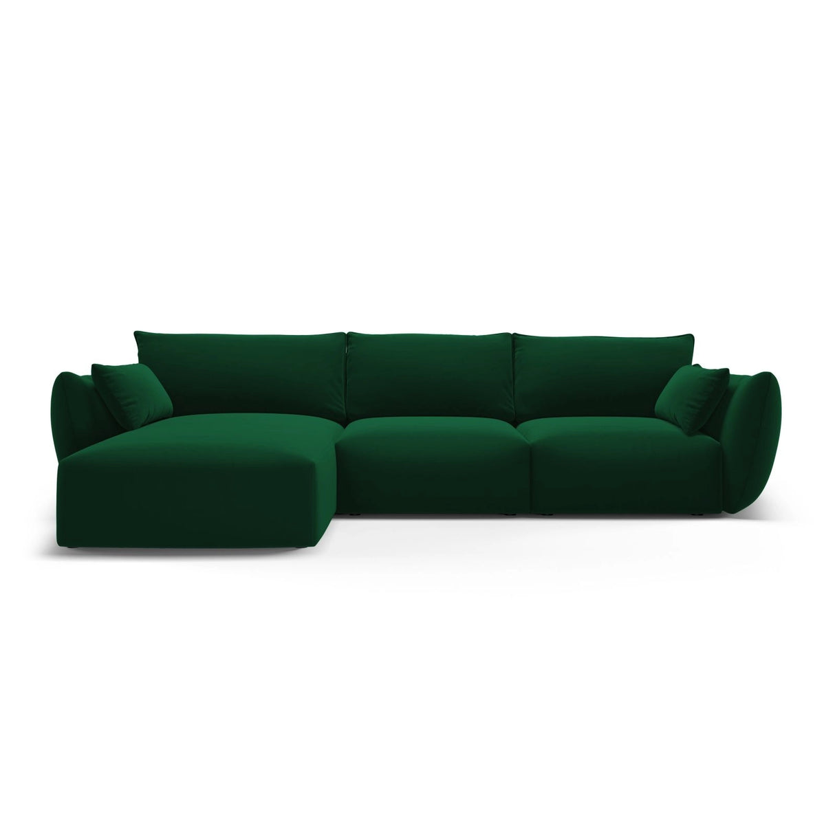 Matera 5-Sitzer Ecksofa, Linke Seite, aus Samt in Flaschengrün (Salvador 7), 280x171x85 cm von Cosmopolitan Design – Bild 1