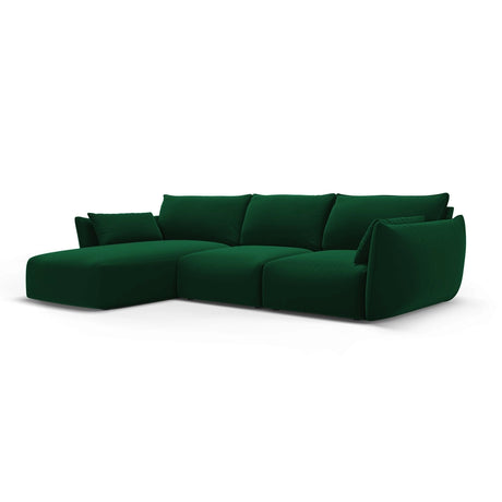 Matera 5-Sitzer Ecksofa, Linke Seite, aus Samt in Flaschengrün (Salvador 7), 280x171x85 cm von Cosmopolitan Design – Bild 2