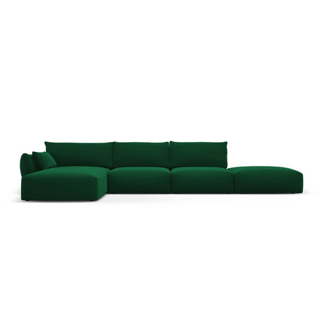 Matera 5-Sitzer Ecksofa, Linke Seite, aus Samt in Flaschengrün (Salvador 7), 364x171x85 cm von Cosmopolitan Design – Bild 1